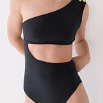 J.Crew Cut Out Full Coverage One Piece Swimsuit with Buttons Size 22 Navy New Photo 0