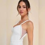 Lulus Love Aglow White Pearl Beaded Sleeveless Straight Leg Jumpsuit Size XL Photo 3