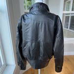 Vintage 80s Bermans Black Leather Bomber Jacket Thinsulate Lined Sz Medium Tall Photo 3