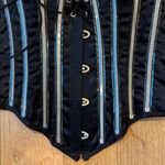 Shirley of Hollywood Corset Exposed Metal Rib Basque Size 32 Black Photo 3