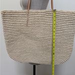 Merona  | Large Blue Straw Beach Tote Bag D32 Photo 7