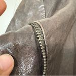 ALLSAINTS  Spitalfields Brown Leather Moto Jacket Size 2 Photo 12