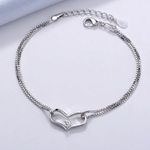 Zirconia Heart Bracelet Silver Photo 3