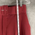 ZARA  High Waist Pleated Trousers Women’s M Maroon Red Belted Quiet Luxury Chic Photo 5