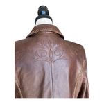 XOXO Women's Vintage Brown Leather Cowgirl Blazer Jacket Size L Photo 3