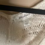 Dress Barn  cream crotched lightweight v-neck top sweater woman’s Large EUC Photo 3