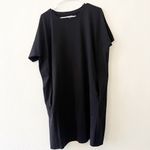 NWT Eileen Fisher Black Boxy Crewneck Dress Pockets XL‎ Photo 2