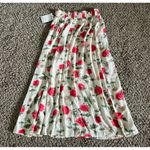 Jaclyn Smith NWT Vintage‎  women's Cream with pink flowers maxi skirt size medium Photo 6