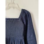 J.Crew Puff Sleeve Mini Dress Denim Blue Size XXS NEW Photo 3