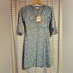 NWT Toad&Co | Rosalinda Dress in Glacier Vine Print, size S Blue Photo 2