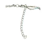 Iridescent Glass Beaded Double Strand Chain Necklace Adjustable Lobster 20.5" Silver Photo 3