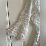 None Vintage 70s Prairie Lace Maxi Dress Flare Bell Sleeve Sheer Western Wedding Photo 2