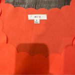 MINE Scalloped Sleeveless Tank Top Blouse Orange Photo 1