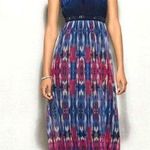 Carmen Marc Valvo Maxi Dress Watercolor Bohemian Sparkle Bead Plus Size 1X NWT Photo 0