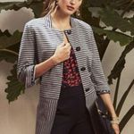 CAbi  #5474 Dapple Stripe Car Coat Gray Blue Knit Jacket Ponte Knit Trench Sz M Photo 7