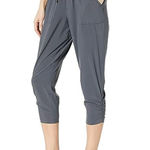 prAna  Crop Pants Womens Small Capri Midtown Cropped Jogger Gray Ruched Mid Rise Photo 0
