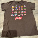 Nintendo Kirby  T Shirt‎ Brown Graphic Print Cartoon Video Game Tee Sm Photo 0