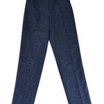 Max Mara Navy Floral Damask Jacquard Silk Blend High Rise Dress Pant 10 Tapered Photo 0