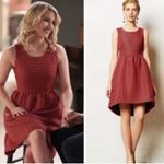 Anthropologie Lili Wang S4 Glee Quinn Fabray dress Size 6 Jacquard Red Orange Photo 7