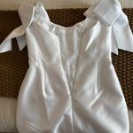 Alfred Sung White Corset Mini Dress With Bow Sleeves Photo 8