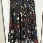 A.L.C. Black Floral 100% Silk Mini Dress (Size 0) Photo 7
