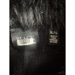 Black Saks Fifth Ave Faux Fur Trim Snap Up Sweater Women XL Old Money Photo 1