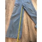 e.ssue Denim Jumpsuit Wide Leg Ruffle Strap Light Wash Small Blue Photo 6