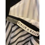 Alice + Olivia  Black White Stripe Halter Mini Dress Cold Shoulder Tie Top EUC S Photo 9