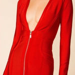 superdown Revolve Brynn Front Zip Red Mini Bandage Dress Size S NEW Photo 0