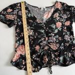 American Eagle Outfitters Blouse Women Small Cottagecore Floral Ruffle Hem Retro Photo 5