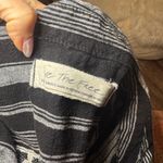 We The Free  Women's Black Gray Linen Blend Summer Breeze Stripe Popover Small Photo 3