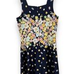 Loft  dress size 8 navy yellow daisies floral sleeveless fit and flare shift NEW Photo 3
