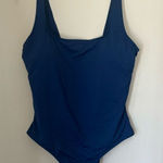 Everlane NWT  Nyle square neck one piece blue swimsuit size XL Photo 0