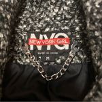 New York Girl Vintage 80s  Boucle Bomber Jacket Black Speckled Coat Shoulderpads Photo 10