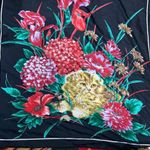 Vintage cat and floral silk scarf Photo 1