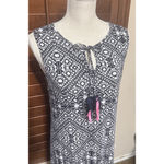 Tribal Femme Maxi Dress sz M navy white tassel sleeveless boho resort cruise Blue Size M Photo 1
