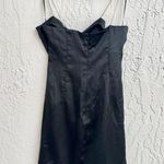 ZARA NWT  Spaghetti Strap Satin Ruched Mini Dress Black Women's Size Medium Photo 3