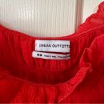 Urban Outfitters Red Sierra Sheer Smocked Cropped Top - Medium Photo 3