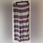 American Eagle NWT  wide leg boho red print pants, elastic waist, pockets; size S Photo 5