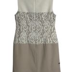 Sandra Darren Dress Womens 6P Neutral Colorblock Embroidered Sleeveless Sheath Photo 1
