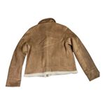 Talbots Petites Tan Faux Suede Jacket with Sherpa Lining Size L Photo 3