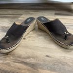 G.H. Bass & Co Black Canvas Espadrille Wedge Thong Sandals Women’s Size 9M Photo 8