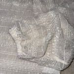 EXPRESS NWT White Skimming Mesh Pleated Mock Neck Balloon Sleeve Top Photo 14