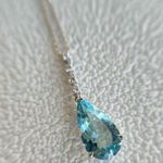 NWT NATURAL 3.73CT TEARDROP AQUAMARINE 18K WHITE GOLD DIAMONDS NECKLACE Photo 9