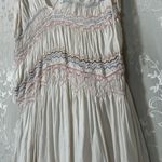 Free People  Anthropologie Adella Smocked Mini Dress Ivory Size Small Photo 5