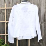 Guess  LOS ANGELES White Linen Crop Moto Zippered Jacket L Photo 7