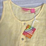 Isaac Mizrahi  Yellow Linen Peplum Tank Top D35 Photo 1