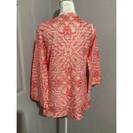 Whimsy Rose Orange Floral Wide Sleeve Pullover Blouse Long Sleeve S Photo 3