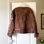 Free People  Andies Vegan Moto Jacket Embroidered Floral Brown Bear Small NWT Photo 9