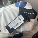 Paper London NEW Naxos Dress Take It Or Leaf It Asymmetric Mini Navy Size 8 Blue Photo 5